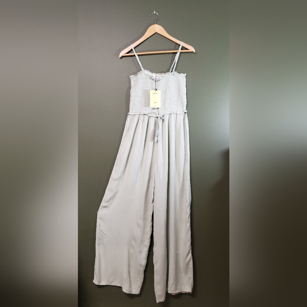 Salty Lemon Smocked Wide-Leg Jumpsuit